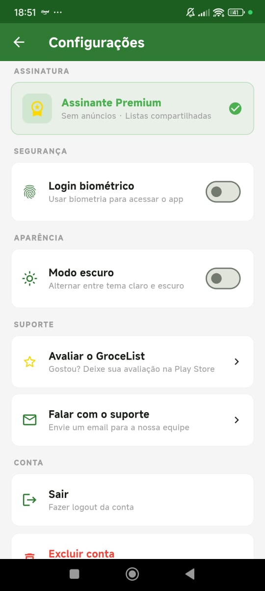 Configurações